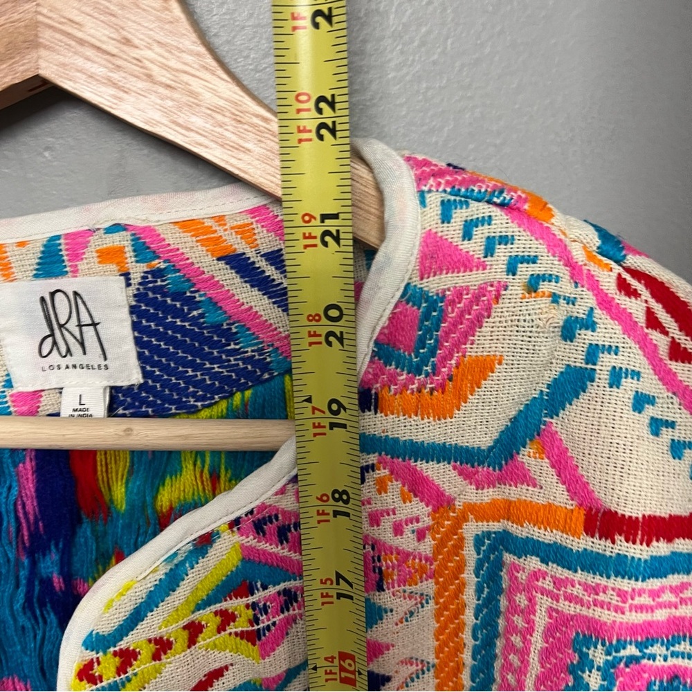 Anthropologie dRA Women’s Colorful Geo Kimono Top Size Large Made In India - Picture 8 of 9